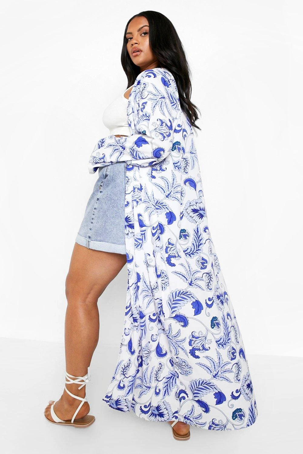 Plus Langer Kimono Mit Leopardenprint 4 Plus Langer Kimono Mit Leopardenprint – Bild 2