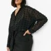 Plus Strukturiertes Oversize Hemd Mit Punkten 1 Plus Strukturiertes Oversize Hemd Mit Punkten -Plus Jane Stil Geschaft gzz01230 black xl