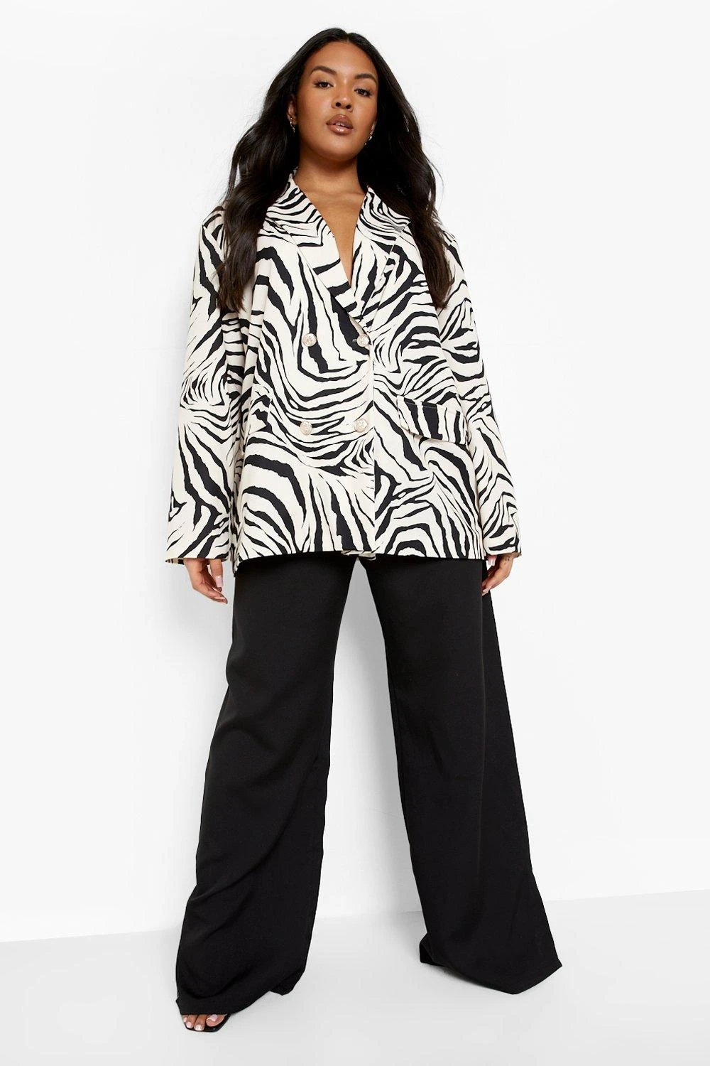 Plus Oversize Blazer Mit Zebraprint 5 Plus Oversize Blazer Mit Zebraprint – Bild 3