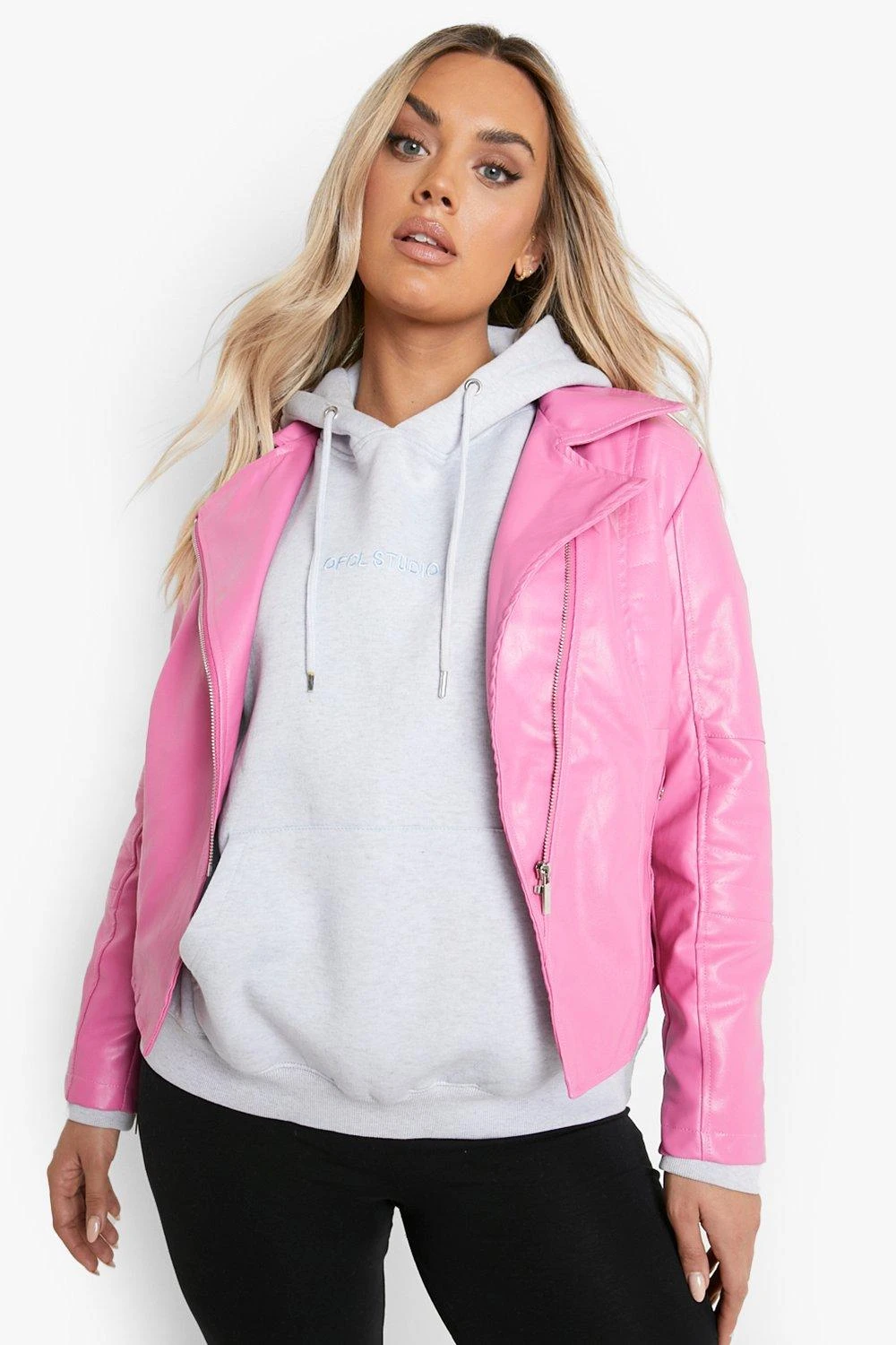 Plus PU-Bikerjacke 3 Plus PU-Bikerjacke