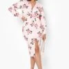 Plus Florales Kleid Mit Twist Vorne -Plus Jane Stil Geschaft gzz05363 pink xl