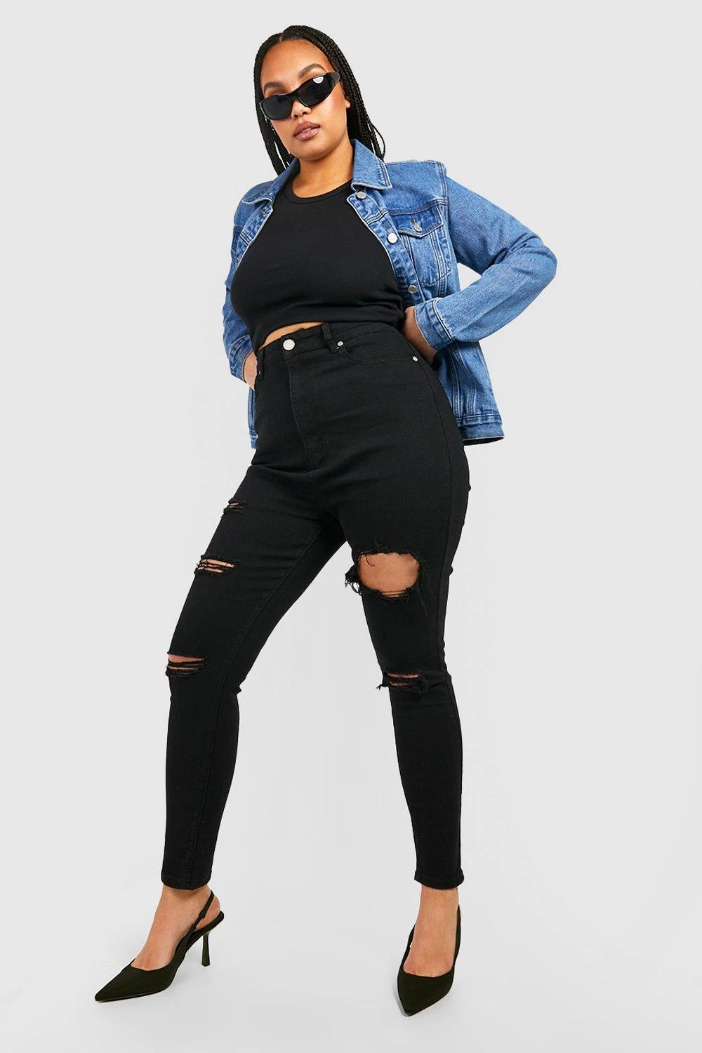 Plus Zerrissene Skinny Jeans 5 Plus Zerrissene Skinny Jeans – Bild 3