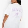 Plus Oversize T-Shirt Mit Monaco-Print 2 Plus Oversize T-Shirt Mit Monaco-Print -Plus Jane Stil Geschaft gzz11149 white xl
