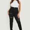 Plus Jeggings Mit Riss 1 Plus Jeggings Mit Riss -Plus Jane Stil Geschaft gzz15265 black xl