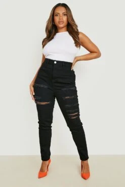 Plus Jeggings Mit Riss 8 Plus Jeggings Mit Riss -Plus Jane Stil Geschaft gzz15265 black xl 2