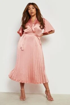 Plus Satin-Midikleid