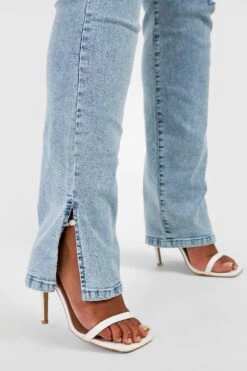 Plus Skinny Jeans Mit Hohem Bund Und Geteiltem Saum -Plus Jane Stil Geschaft gzz21705 mid20wash xl 3