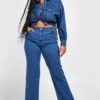 Plus Klassische Schlagjeans Mit Mittelhohem Bund -Plus Jane Stil Geschaft gzz21879 mid20blue xl