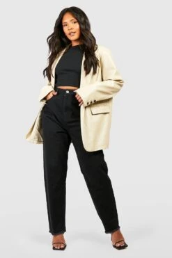 Plus Mom Jeans -Plus Jane Stil Geschaft gzz26009 black xl 2