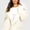 Plus Fliegerjacke Mit Borg-Kragen -Plus Jane Stil Geschaft gzz26605 cream xl