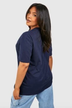 Plus T-Shirt Mit Nirvana Neon Pop Band Print -Plus Jane Stil Geschaft gzz26956 navy xl 1