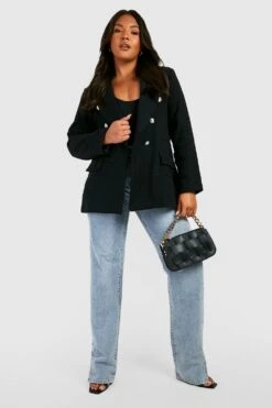Plus Bouclee-Blazer -Plus Jane Stil Geschaft gzz27304 black xl 2