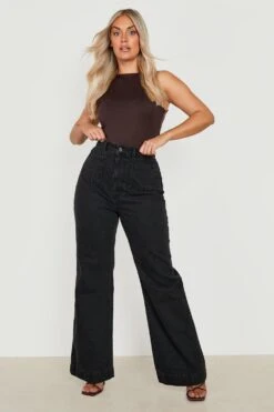 Plus Schlagjeans Mit Heller Waschung