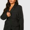 Plus Wickel-Blazer Mit Gürtel -Plus Jane Stil Geschaft gzz30472 black xl