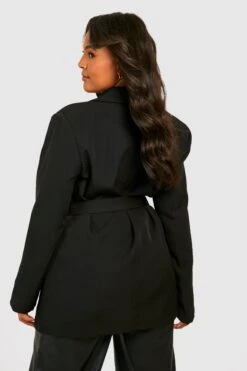 Plus Wickel-Blazer Mit Gürtel -Plus Jane Stil Geschaft gzz30472 black xl 1