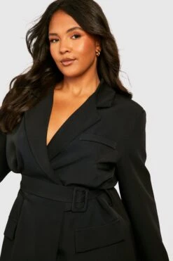 Plus Wickel-Blazer Mit Gürtel -Plus Jane Stil Geschaft gzz30472 black xl 3