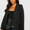 Plus Blazer Mit Goldenen Knöpfen -Plus Jane Stil Geschaft gzz30473 black xl