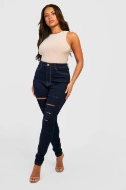 Plus Skinny Jeans Mit Rissen