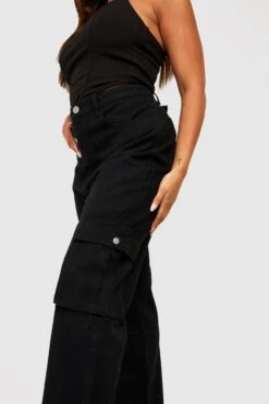 Plus Cargo-Jeans Mit Hohem Bund Und Geradem Bein -Plus Jane Stil Geschaft gzz35787 mid20wash xl 3