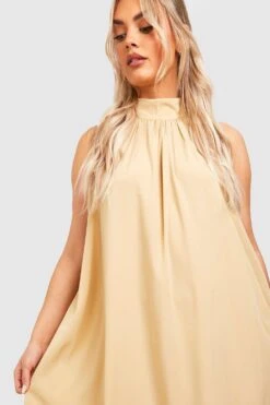 Plus Hochgeschlossenes Maxikleid -Plus Jane Stil Geschaft gzz38128 stone xl 3