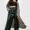 Plus Leopardenprint-Kimono -Plus Jane Stil Geschaft gzz38136 leopard xl