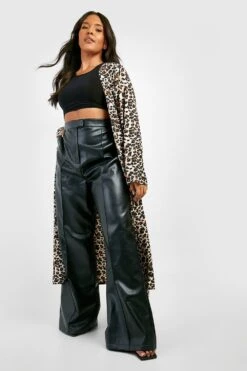 Plus Leopardenprint-Kimono -Plus Jane Stil Geschaft gzz38136 leopard xl 3