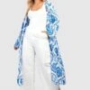Plus Kimono Mit Porzellan-Print