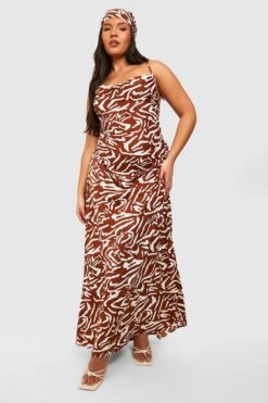 Plus Zebraprint Maxikleid & Tuch -Plus Jane Stil Geschaft gzz38155 purple xl 2