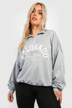 Plus Colorado Sweatshirt Mit Halbem Reißverschluss