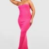 Plus Rippstrick Bandeau-Maxikleid -Plus Jane Stil Geschaft gzz39694 hot20pink xl