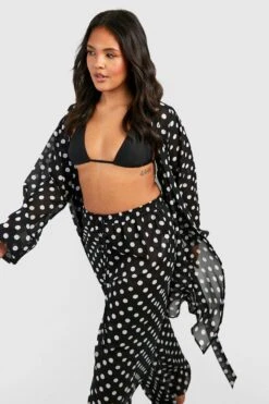 Plus Gepunkteter Strand-Kimono