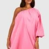 Plus Einärmliges Gewebtes Kleid -Plus Jane Stil Geschaft gzz41332 pink xl