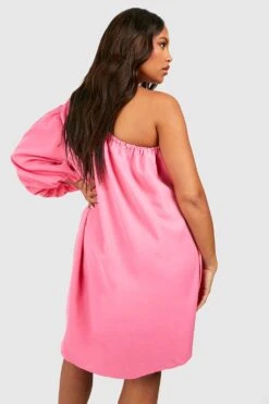 Plus Einärmliges Gewebtes Kleid -Plus Jane Stil Geschaft gzz41332 pink xl 1