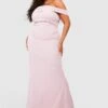 Plus Schulterfreies Brautjungfern-Maxikleid -Plus Jane Stil Geschaft gzz44042 blush xl
