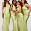Plus Brautjungfern Satin-Maxikleid Mit Wasserfallausschnitt 2 Plus Brautjungfern Satin-Maxikleid Mit Wasserfallausschnitt -Plus Jane Stil Geschaft gzz44149 sage xl