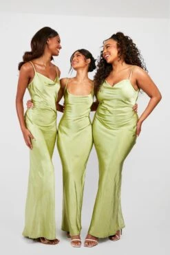 Plus Brautjungfern Satin-Maxikleid Mit Wasserfallausschnitt -Plus Jane Stil Geschaft gzz44149 sage xl 3