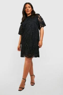 Plus Premium Häkelkleid -Plus Jane Stil Geschaft gzz44255 black xl 2