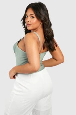 Plus Bandagen Korsett-Oberteil Mit Gerafften Cups 7 Plus Bandagen Korsett-Oberteil Mit Gerafften Cups -Plus Jane Stil Geschaft gzz46483 sage xl 1