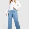 Plus Weite Jeans Mit Acid-Waschung 1 Plus Weite Jeans Mit Acid-Waschung -Plus Jane Stil Geschaft gzz46952 acid20wash20light20blue xl