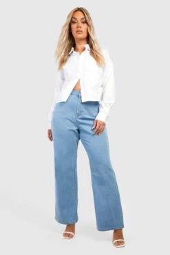 Plus Weite Jeans Mit Acid-Waschung -Plus Jane Stil Geschaft gzz46952 acid20wash20light20blue xl 2