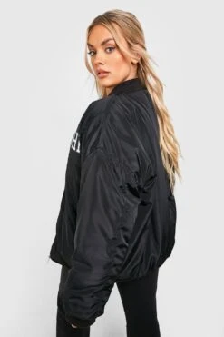 Plus Bomberjacke Mit Philadelphia Slogan -Plus Jane Stil Geschaft gzz47270 black xl 1