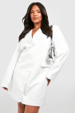 Plus Lockerer Strass-Blazer