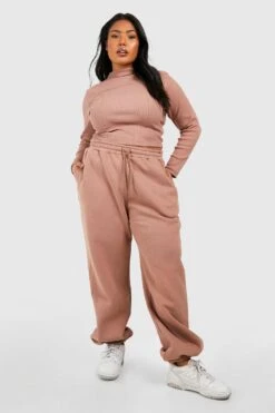 Plus Hochgeschlossenes Oberteil Mit Naht-Detail -Plus Jane Stil Geschaft gzz47801 mocha xl 2