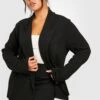 Plus Lockerer Basic Jersey-Blazer -Plus Jane Stil Geschaft gzz48793 black xl