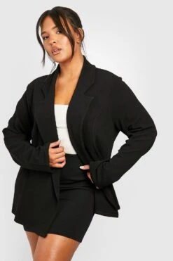 Plus Lockerer Basic Jersey-Blazer