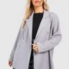 Plus Basic Oversize Jersey-Blazer -Plus Jane Stil Geschaft gzz49600 grey xl