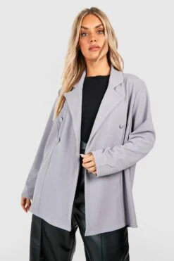 Plus Basic Oversize Jersey-Blazer