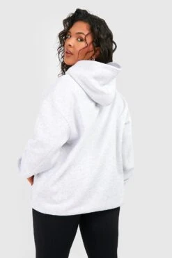 Plus Oversize Hoodie Mit Dsgn Slogan Frottee-Applikation 7 Plus Oversize Hoodie Mit Dsgn Slogan Frottee-Applikation -Plus Jane Stil Geschaft gzz49935 ash20grey xl 1