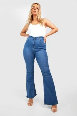 Plus Butt-Shaper Schlagjeans Mit Hohem Bund