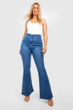 Plus Butt-Shaper Schlagjeans Mit Hohem Bund -Plus Jane Stil Geschaft gzz49953 mid20wash xl 2